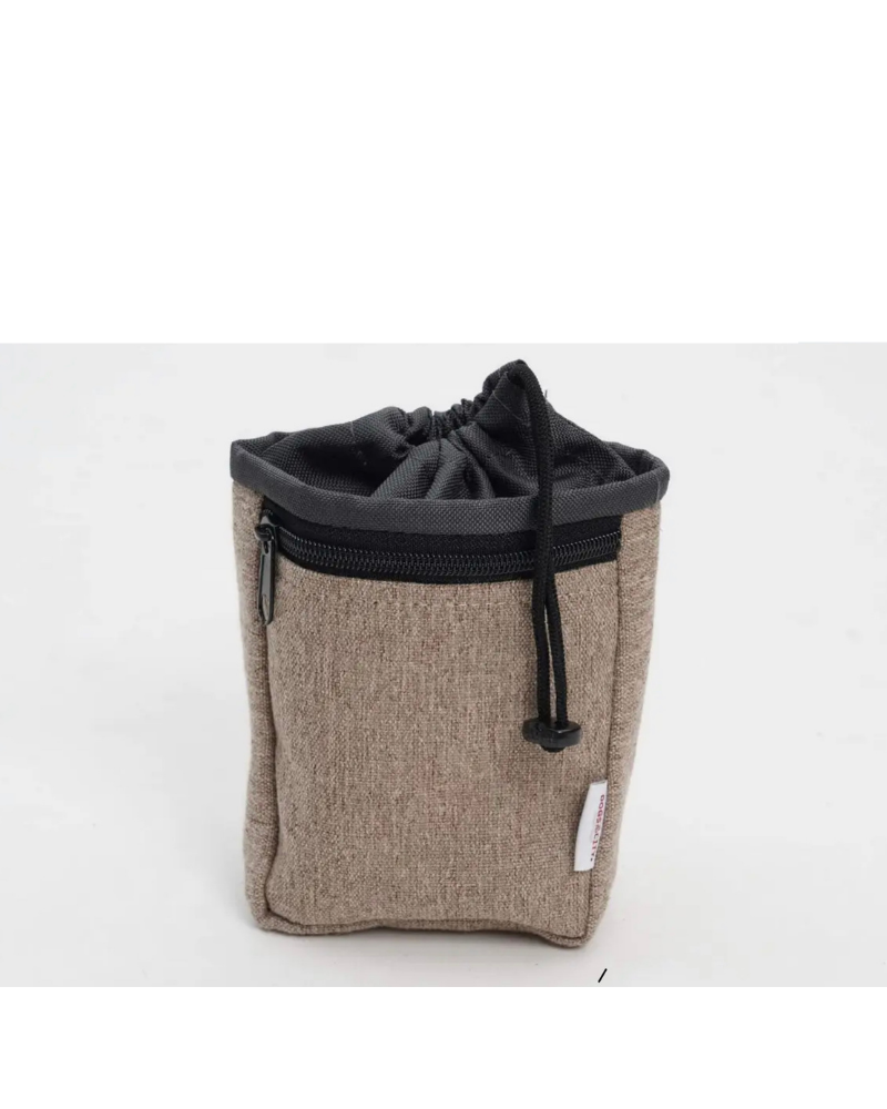 Drawstring Snack Bag in Grey or Tan<br>(FINAL SALE) WALK DOGS IN THE CITY Tan  
