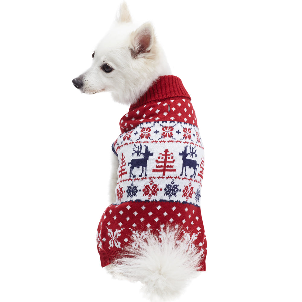 BLUEBERRY PET | Vintage Reindeer Sweater Apparel DOGS & CATS & CO.   