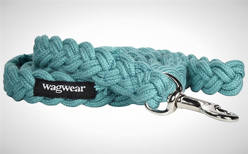 WAGWEAR | Braided Fisherman Leash in Aqua Leash WAGWEAR   