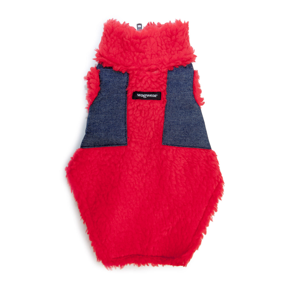 Monkey Fleece in Red and Denim (DOG & CO. Exclusive) (FINAL SALE) Wear WAGWEAR   