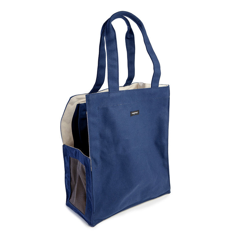 WAGWEAR | Shopping Bag Carrier in Navy Canvas Carry WAGWEAR   