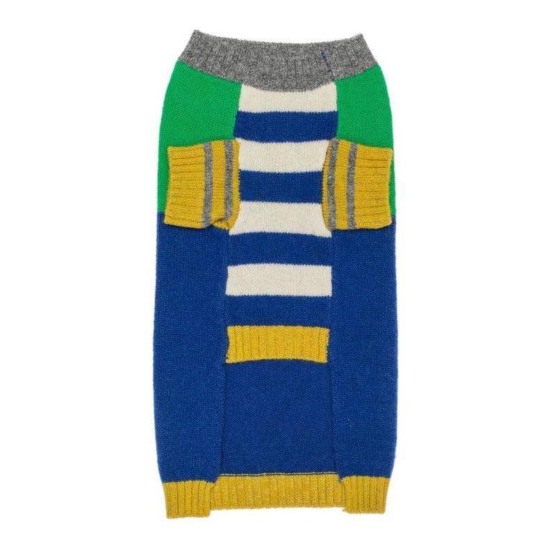 WARE OF THE DOG | Crazy Stripe Sweater in Green + Royal Blue Apparel WARE OF THE DOG   
