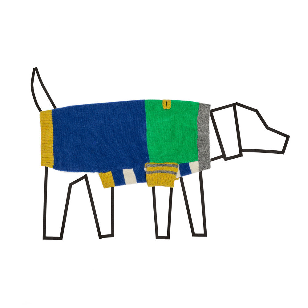 WARE OF THE DOG | Crazy Stripe Sweater in Green + Royal Blue Apparel WARE OF THE DOG   
