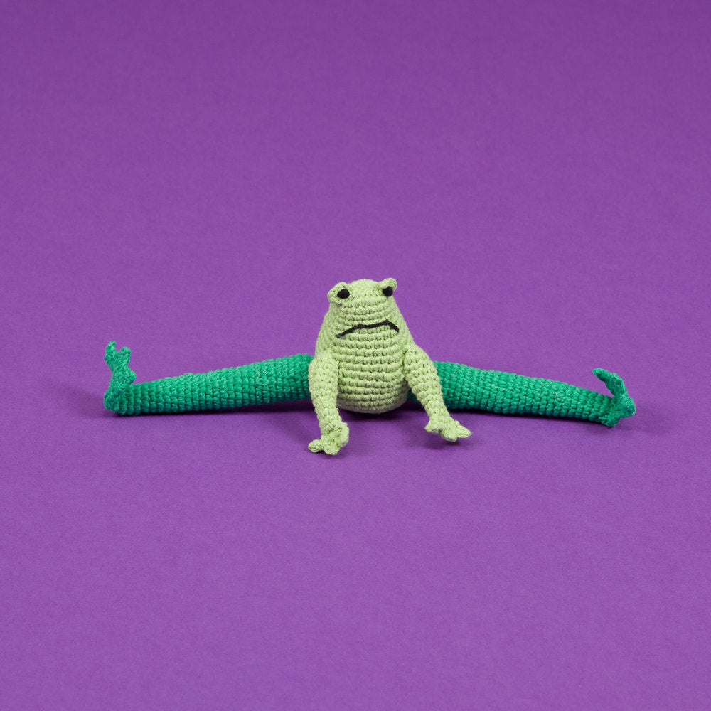 Hand Crochet Frog Dog Toy Play WARE OF THE DOG   