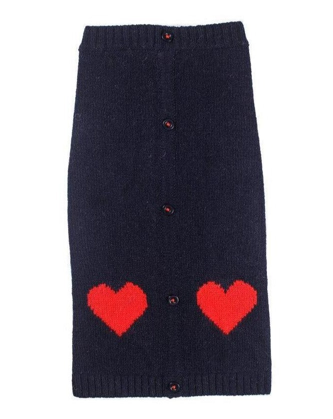 Heart Cardigan Dog Sweater in Navy (FINAL SALE) Wear WARE OF THE DOG   