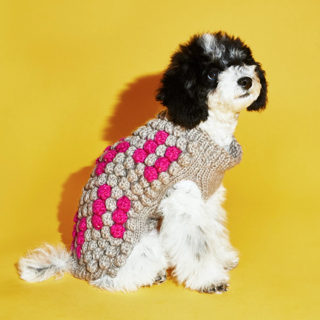 WARE OF THE DOG | Multi Bobble Sweater In Natural/Pink Apparel WARE OF THE DOG   