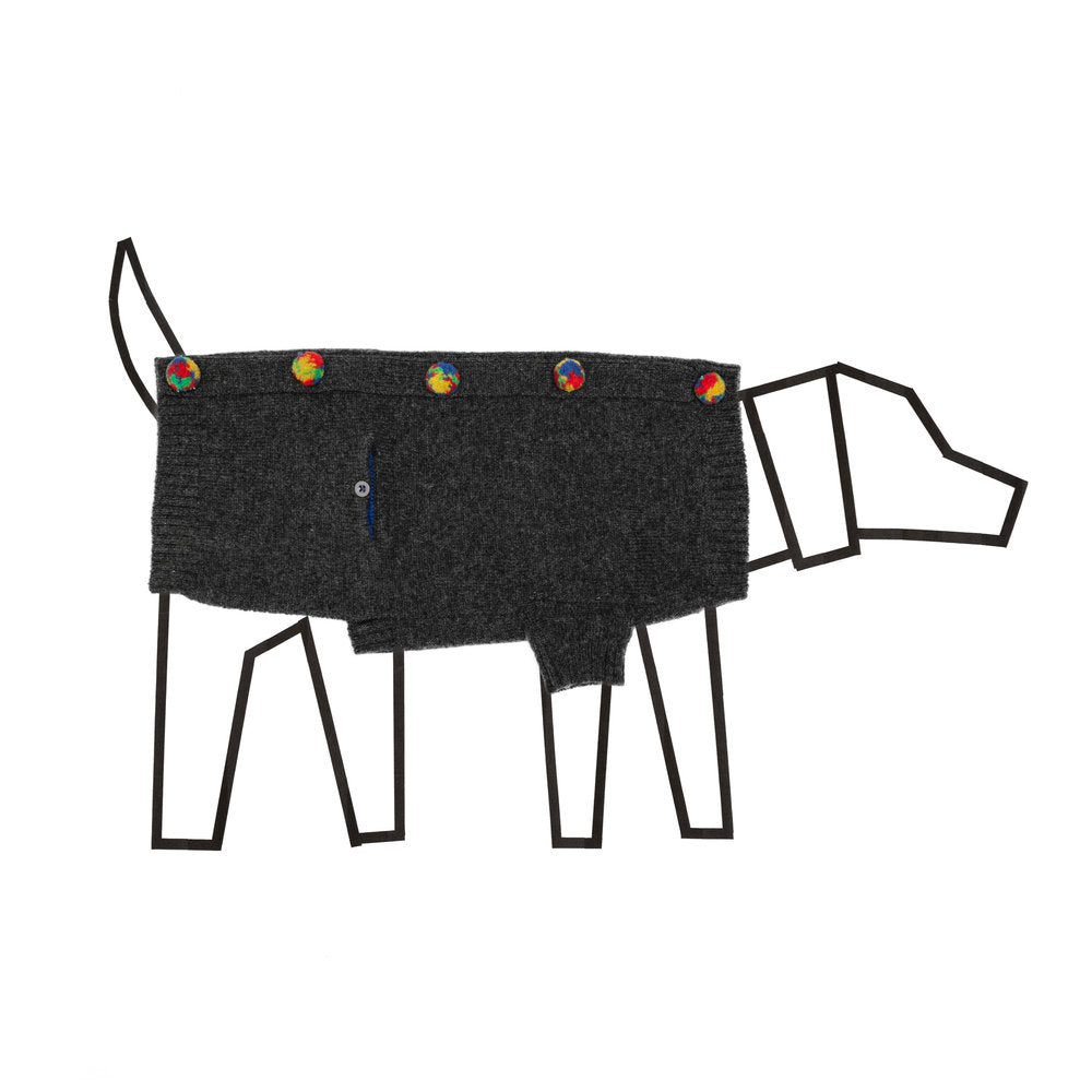 WARE OF THE DOG | Pom Pom Cardigan in Grey Apparel WARE OF THE DOG   