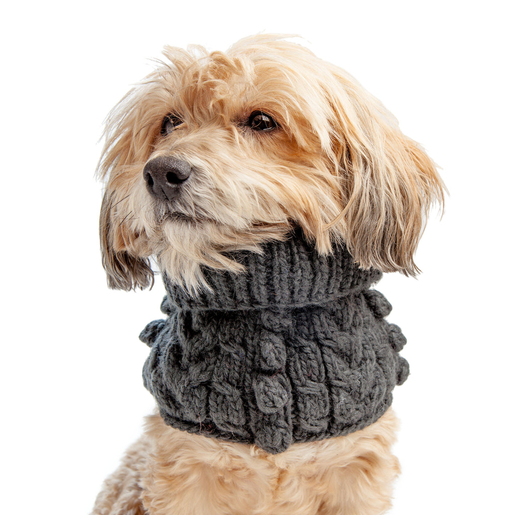 WARE of the DOG | Bobble Turtleneck Scarf in Grey Accessories WARE OF THE DOG   