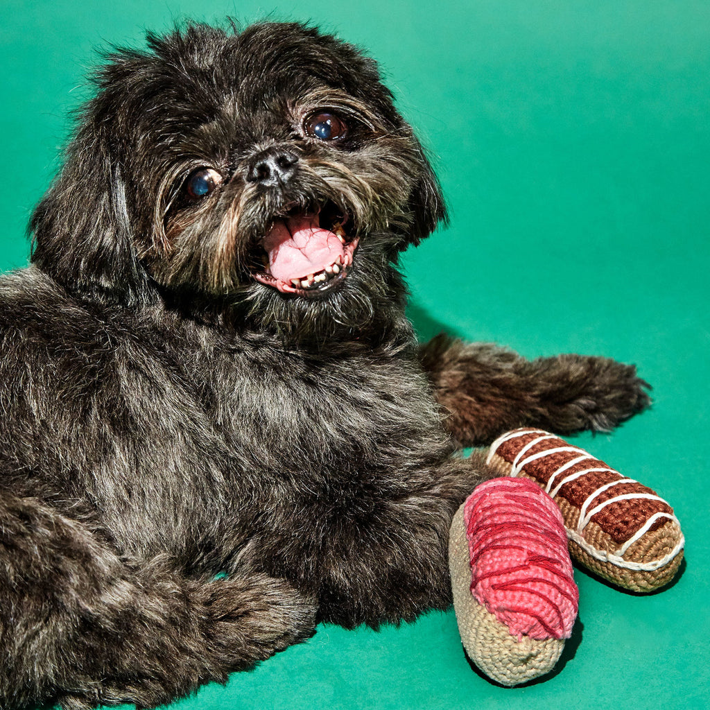 WARE of the DOG | Cotton Crochet Eclair Toy in Strawberry Play WARE OF THE DOG   