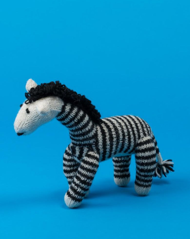 Hand Knit Zebra Dog Toy Play WARE OF THE DOG   