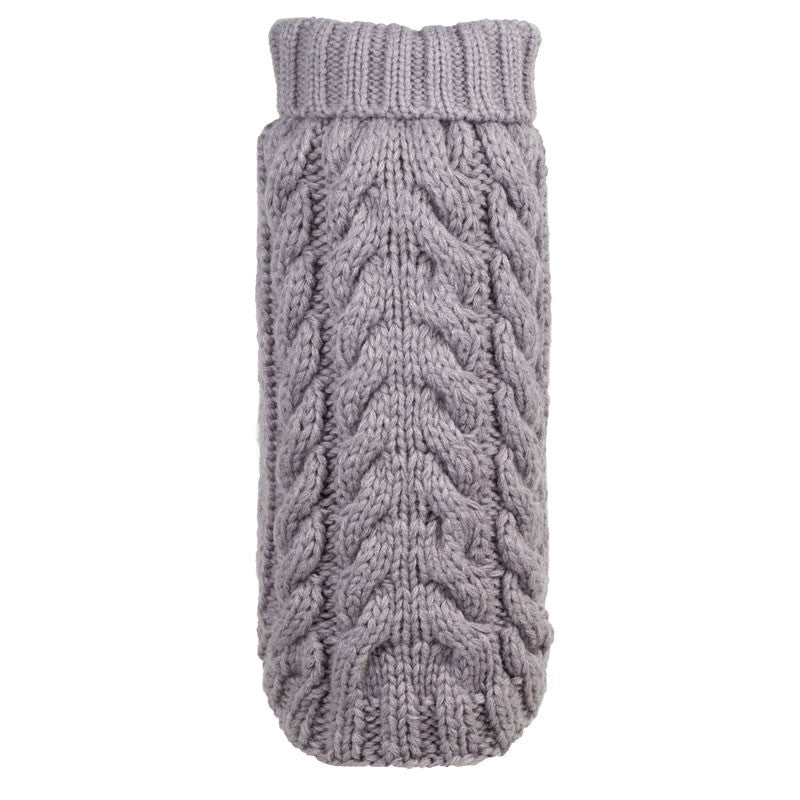WORTHY DOG | Hand Knit Turtleneck Sweater in Grey Apparel THE WORTHY DOG   