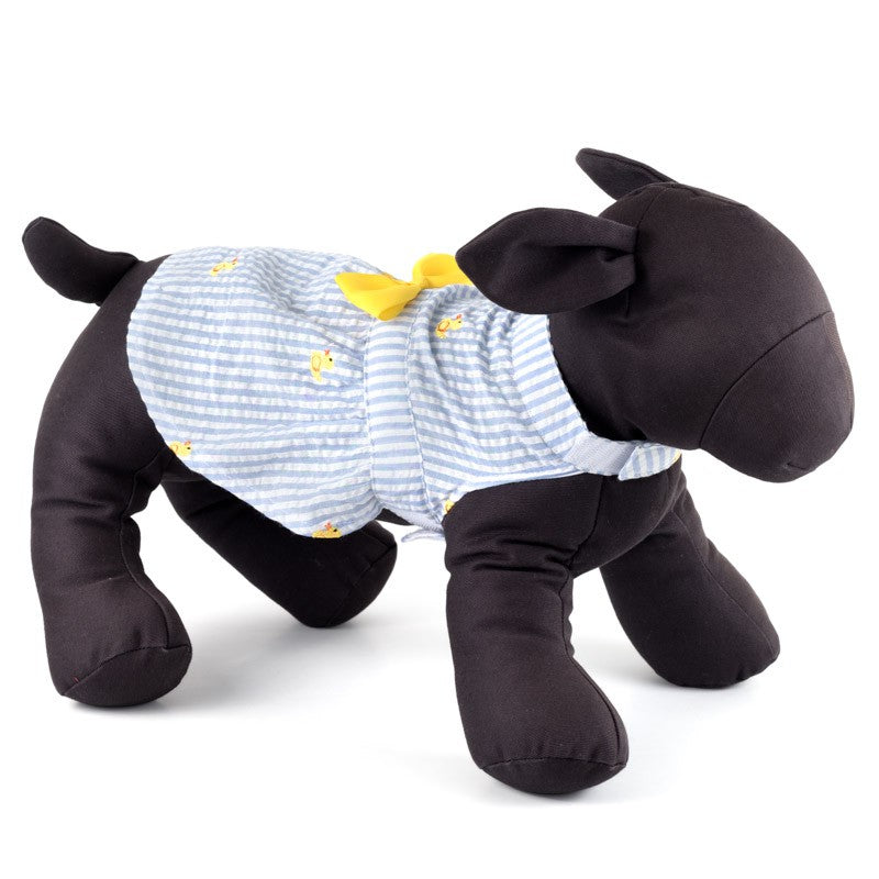 THE WORTHY DOG | Rubber Duck Dress in Light Blue Stripe Apparel THE WORTHY DOG   