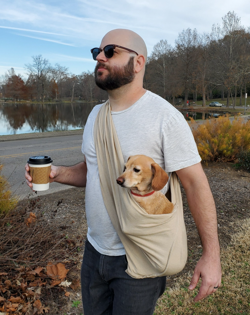 Dog Sling in Oatmeal Linen Carry WALKING PALM   