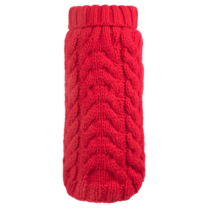 WORTHY DOG | Hand Knit Turtleneck Sweater in Red Apparel THE WORTHY DOG   