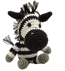 Zebra Organic Knit Dog Toy Play KNIT KNACKS   