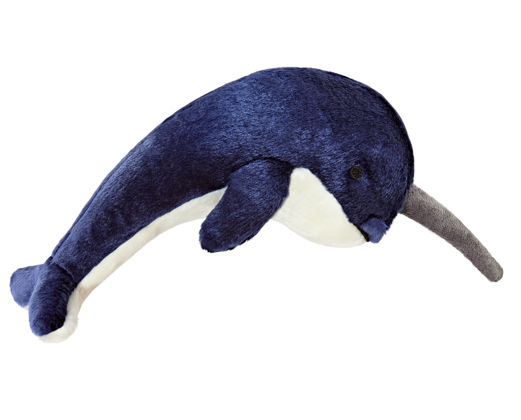 Bleu Narwhal Plush Dog Toy Play FLUFF & TUFF   