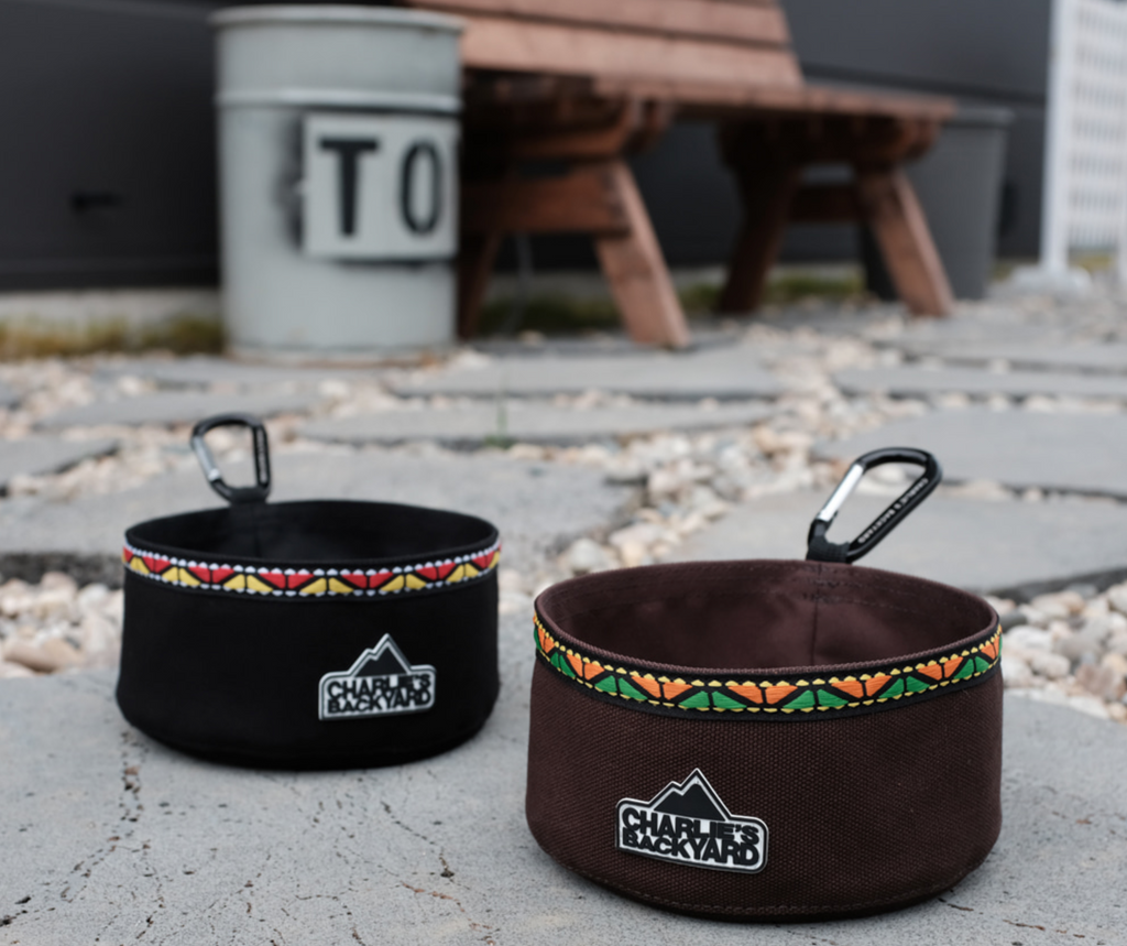 Portable Food & Water Bowl in Black Add-Ons CHARLIE'S BACKYARD   