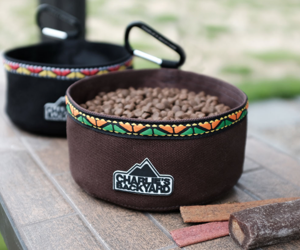 Portable Food & Water Bowl in Black Add-Ons CHARLIE'S BACKYARD   