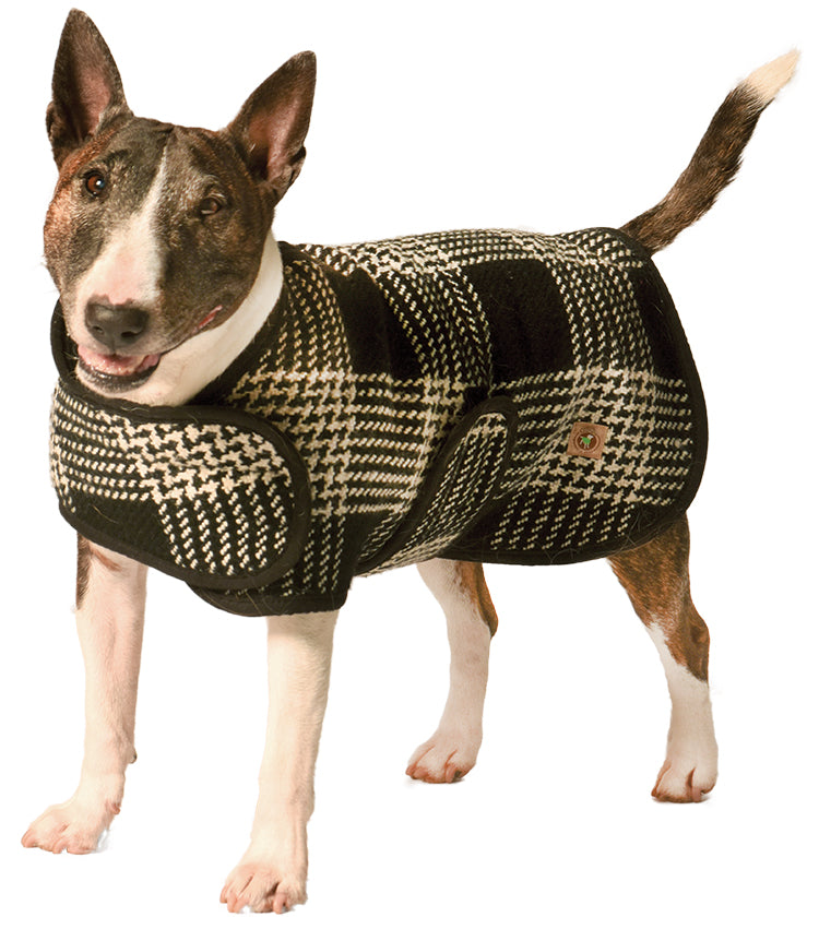 CHILLY DOG | Black & White Plaid Coat Coats & Jackets Chilly Dog   