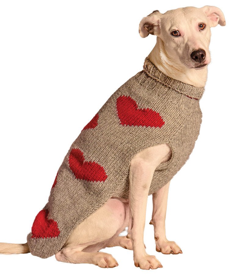 CHILLY DOG | Heather Grey Heart Sweater Apparel Chilly Dog   
