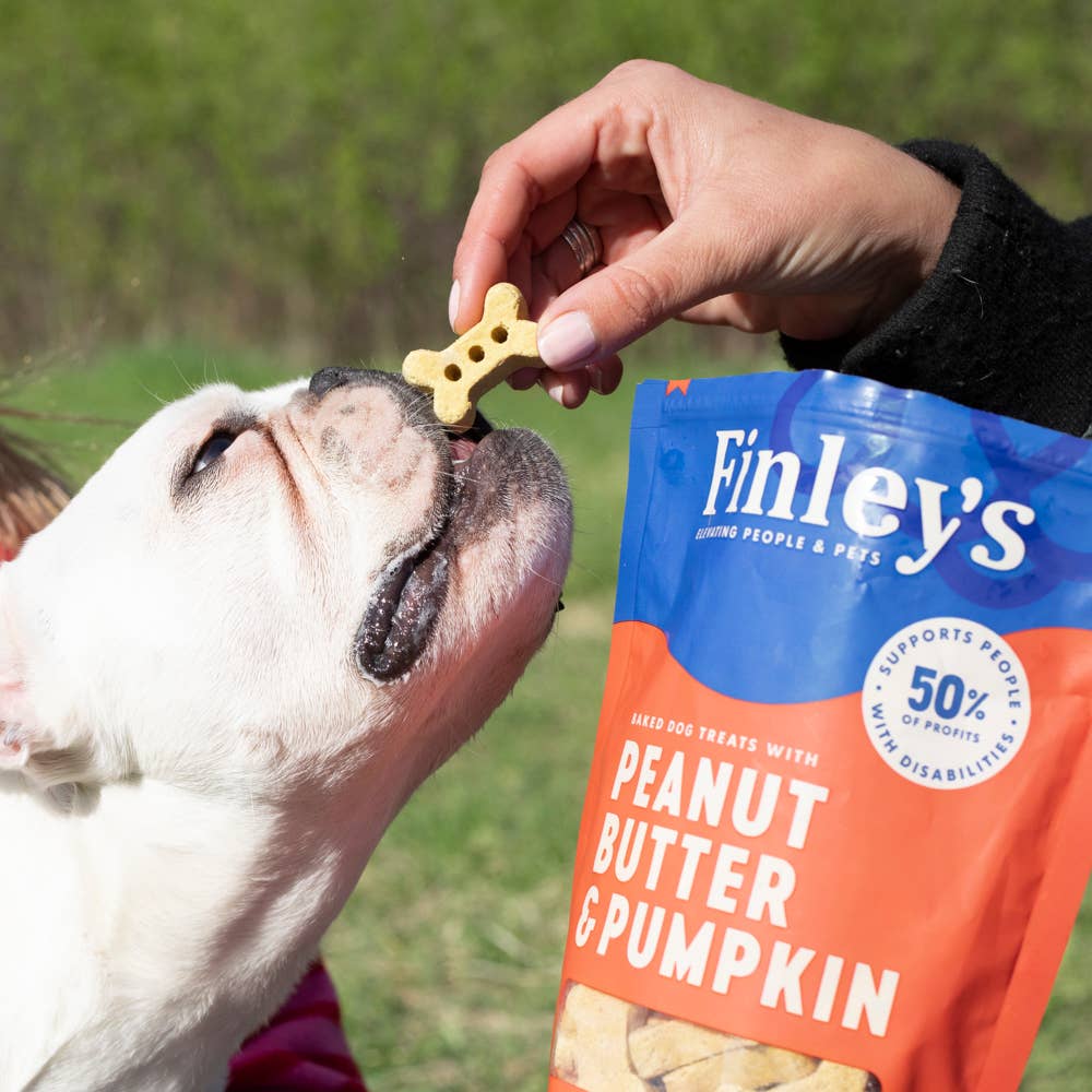 Peanut Butter & Pumpkin Crunchy Dog Biscuits Eat FINLEY'S BARKERY   