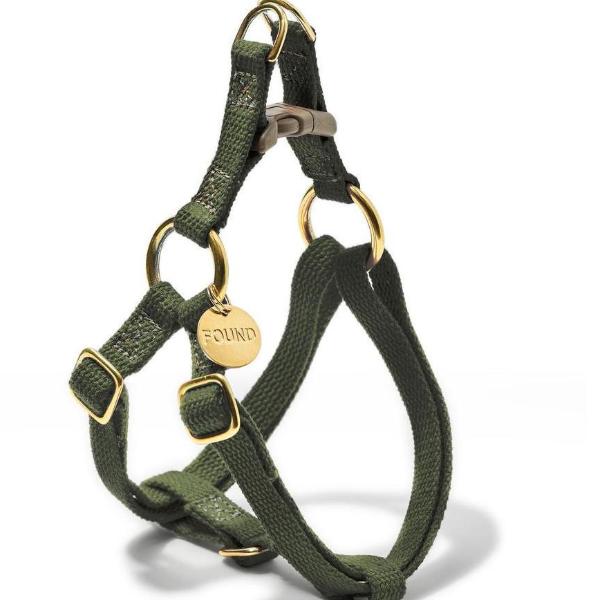 Cotton Webbing Dog Harness in Olive (Made in the USA) (FINAL SALE) WALK FOUND MY ANIMAL   