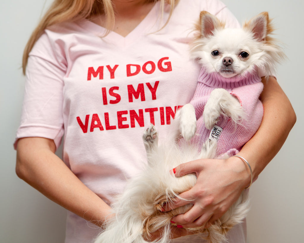 NELLIE MAE | My Dog Is My Valentine V-Neck Tee Human NELLIE MAE   