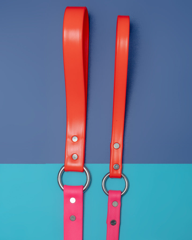 City Leash in Neon Pink & Neon Orange (4 or 6 Foot) (Made in the USA) WALK DOG & CO. COLLECTION   