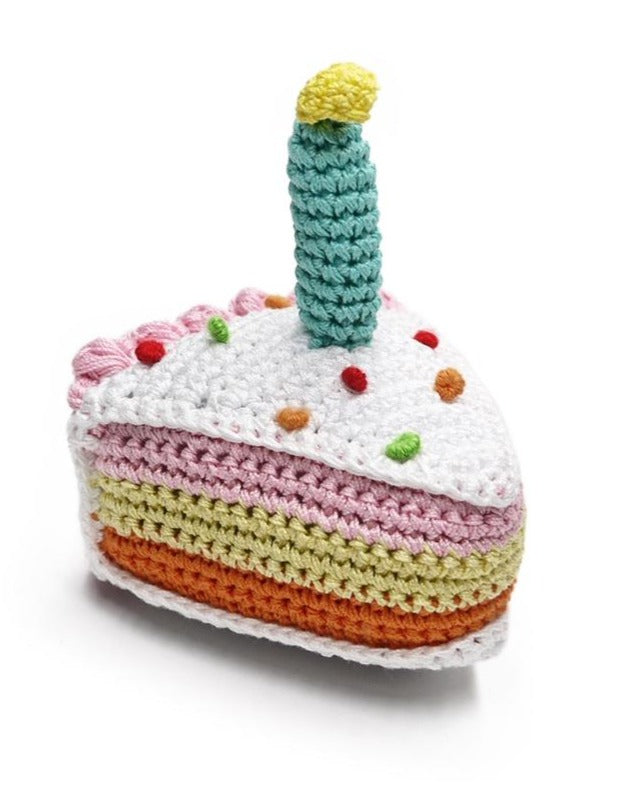 Birthday Cake Squeaky Knit Dog Toy Play DOGO   