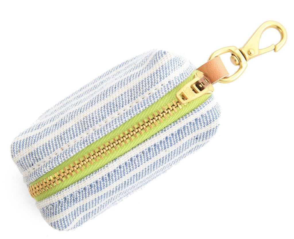 THE FOGGY DOG | Upcycled Denim Railroad Stripe Leash Bag Add-Ons THE FOGGY DOG   