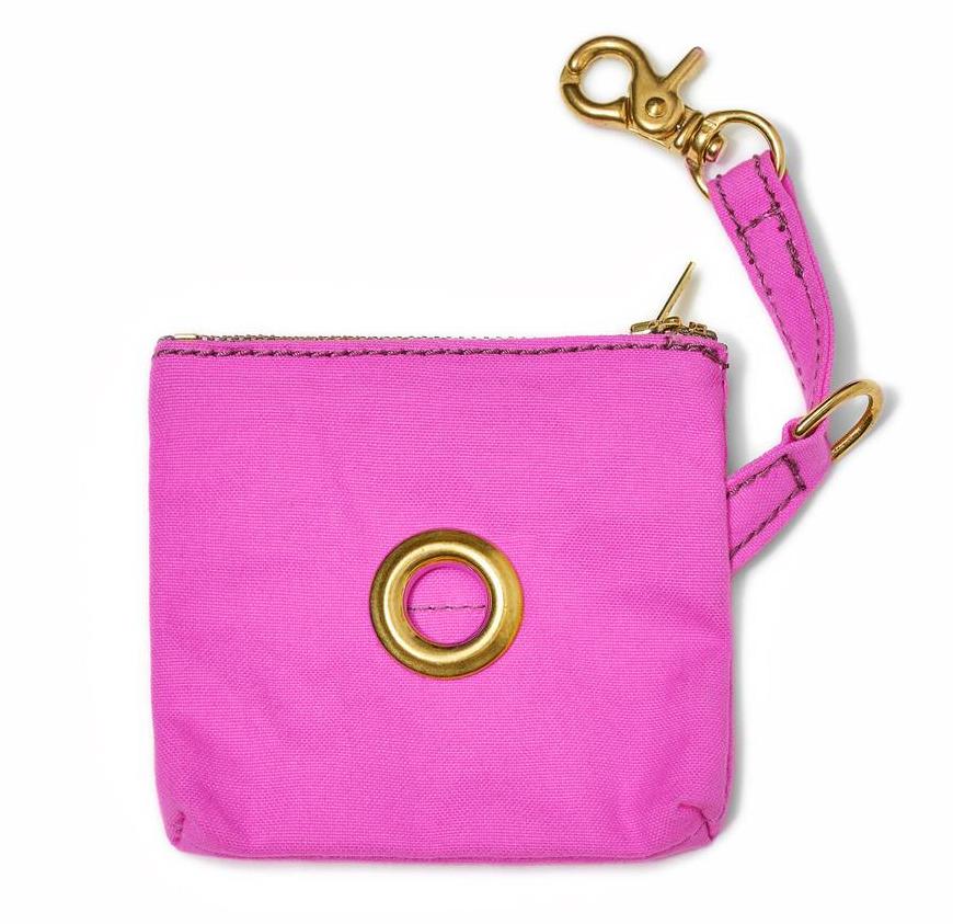 FOUND MY ANIMAL | Bright Pink Waxed Cotton Canvas Poop Bag Dispenser Add-Ons FOUND MY ANIMAL   
