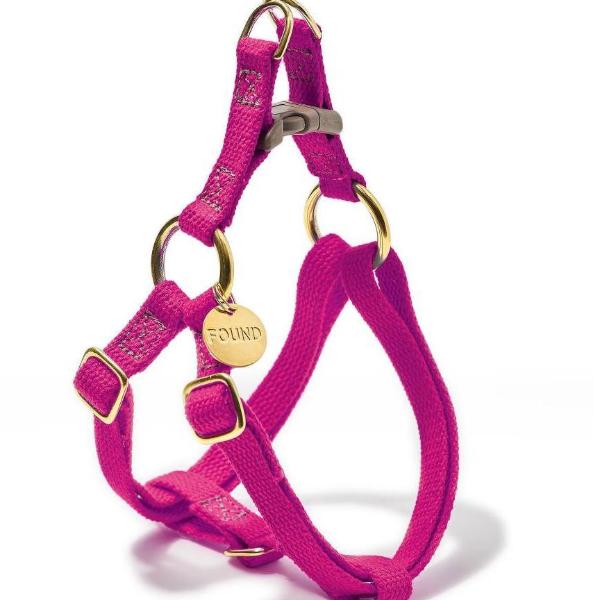 FOUND MY ANIMAL | Cotton Webbing Harness in Magenta Harness FOUND MY ANIMAL   