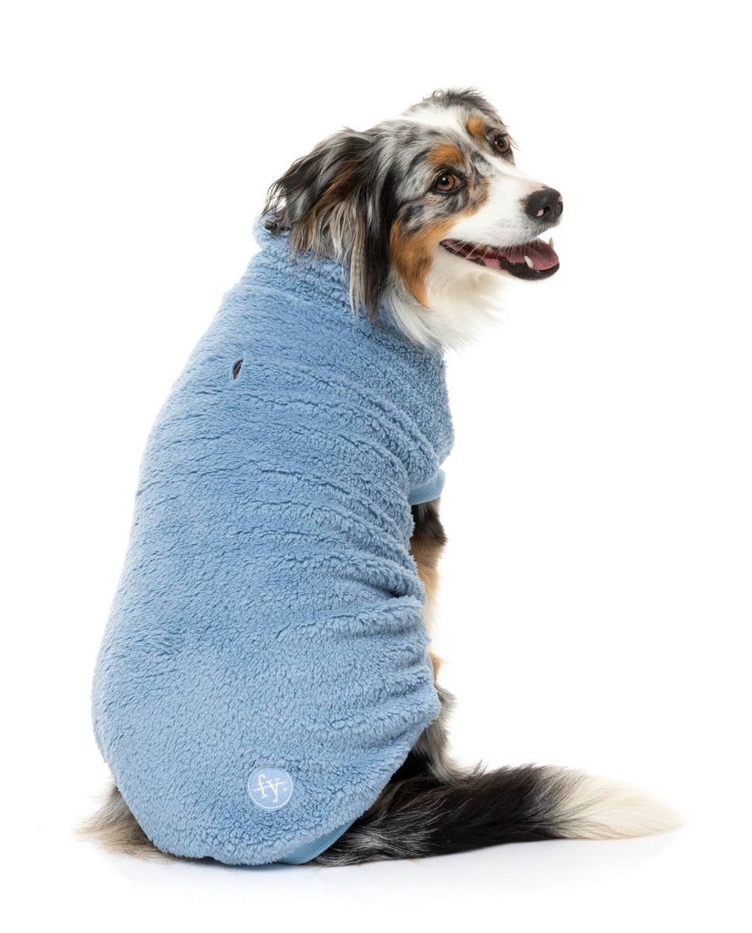 Turtle Teddy Dog Fleece in Washed Blue (FINAL SALE) Wear FUZZYARD   