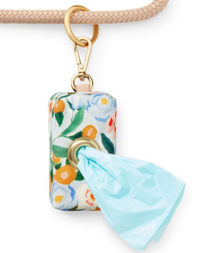 Gathered Print Floral Dog Leash Bag (Made in the USA) << FINAL SALE >> WALK THE FOGGY DOG   