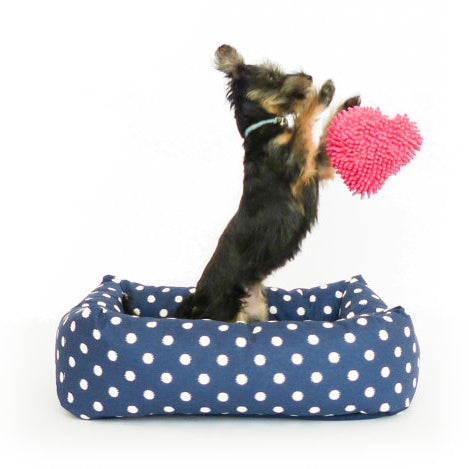 FITZ & FELLOW | Bolster Bed in Navy Ikat Dot Bed FITZ & FELLOW   