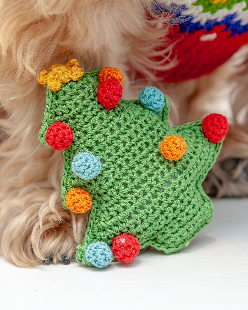 Christmas Tree Organic Knit Dog Toy PLAY DOGO   