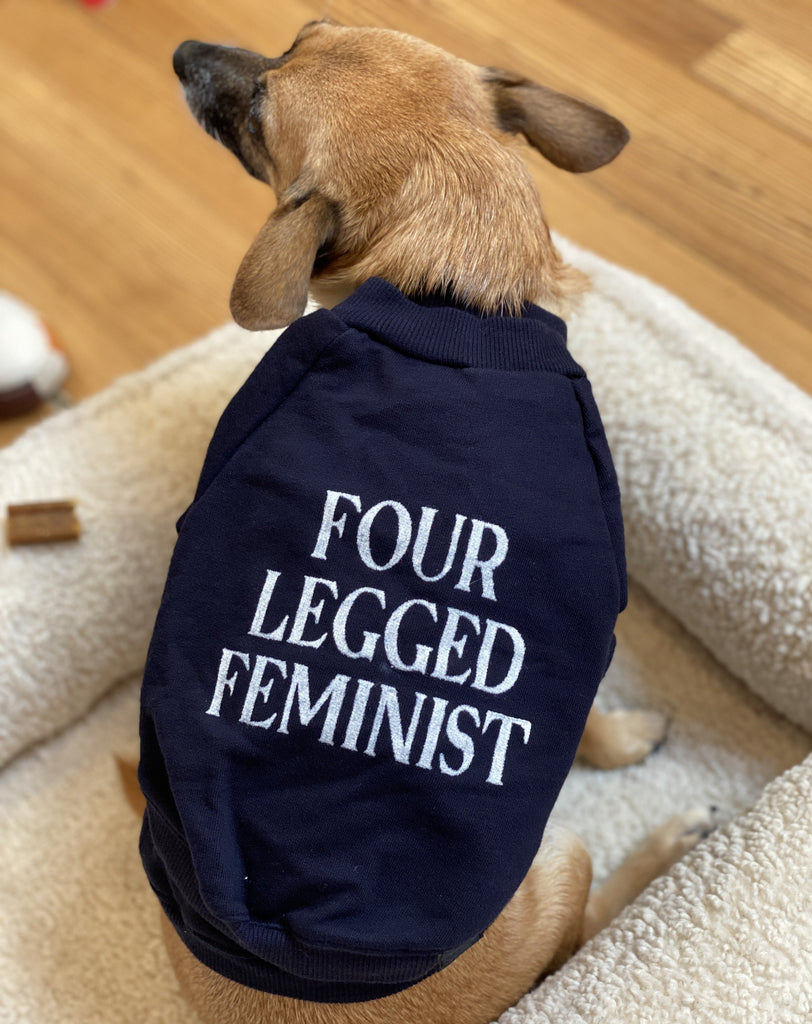 Cut-Sleeve “Four-Legged Feminist” T-Shirt (Made in the USA)  DOG & CO. COLLECTION   