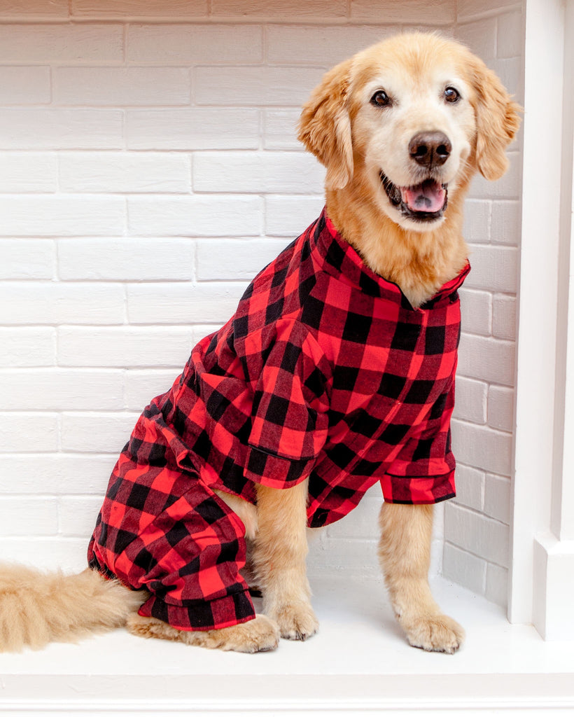 Flannel Red Buffalo Plaid Dog Pajamas FAB DOG Buffalo Check
