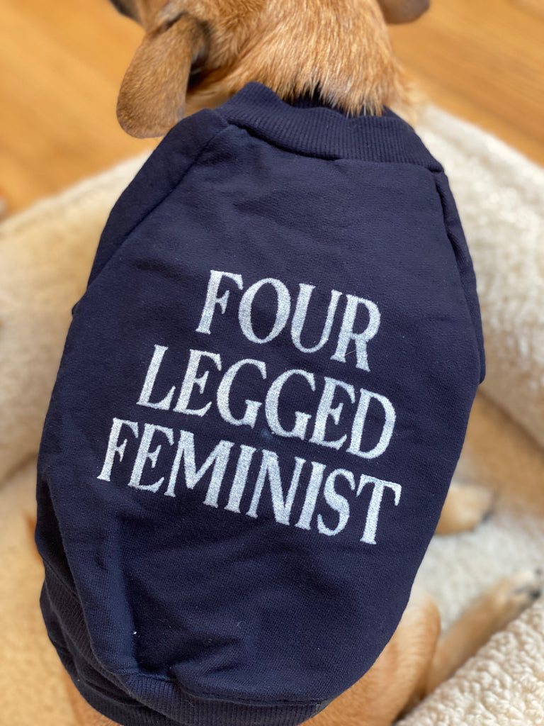 Cut-Sleeve “Four-Legged Feminist” T-Shirt (Made in the USA)  DOG & CO. COLLECTION   