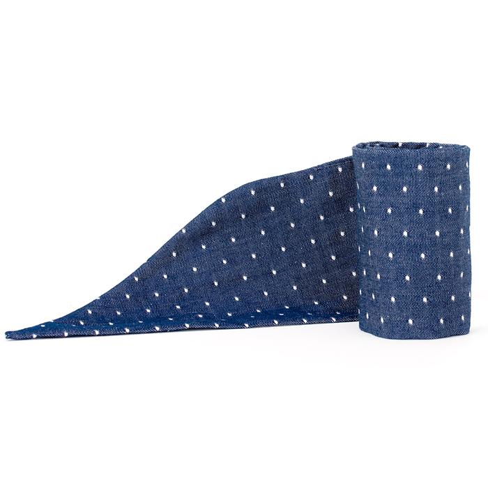 MODERN BEAST | Neck Tie in Polka Dot Denim Accessories MODERN BEAST   