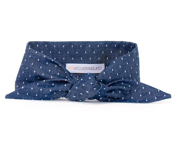 MODERN BEAST | Neck Tie in Polka Dot Denim Accessories MODERN BEAST   