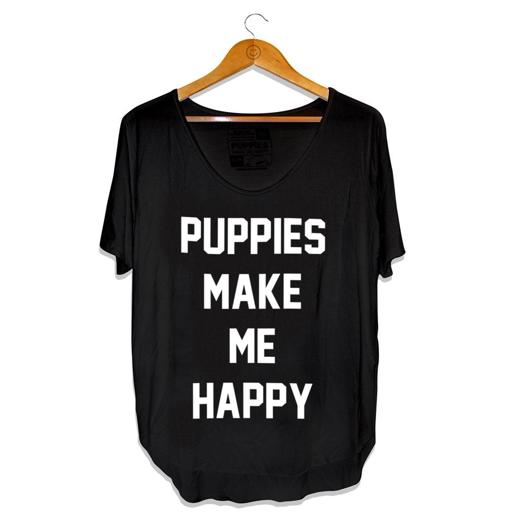 PUPPIES MAKE ME HAPPY | Title Weekend Tee Human PUPPIES MAKE ME HAPPY   