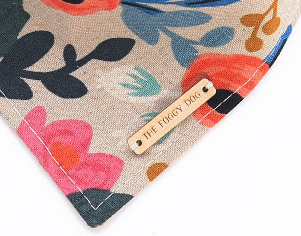 THE FOGGY DOG | Rosa Floral Natural Bandana Accessories THE FOGGY DOG   
