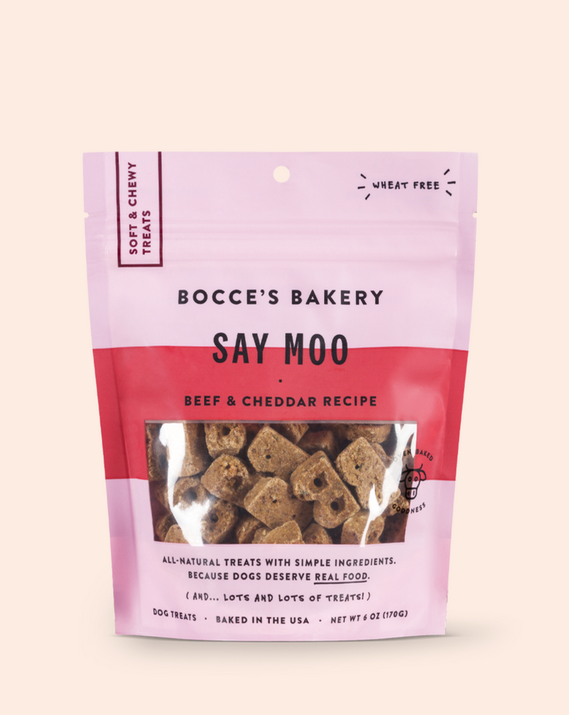 Say Moo Soft & Chewy Dog Treats Eat BOCCE'S BAKERY   
