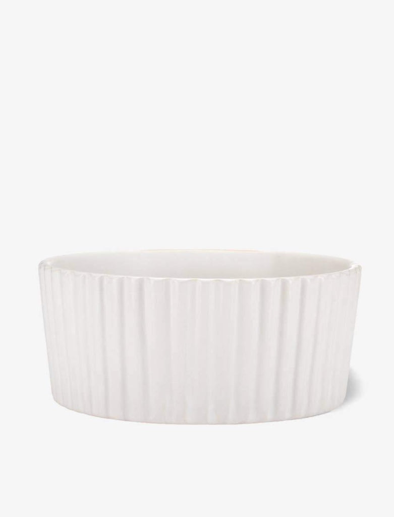 Ripple Ceramic Dog Bowl in White (FINAL SALE) Eat WAGGO   