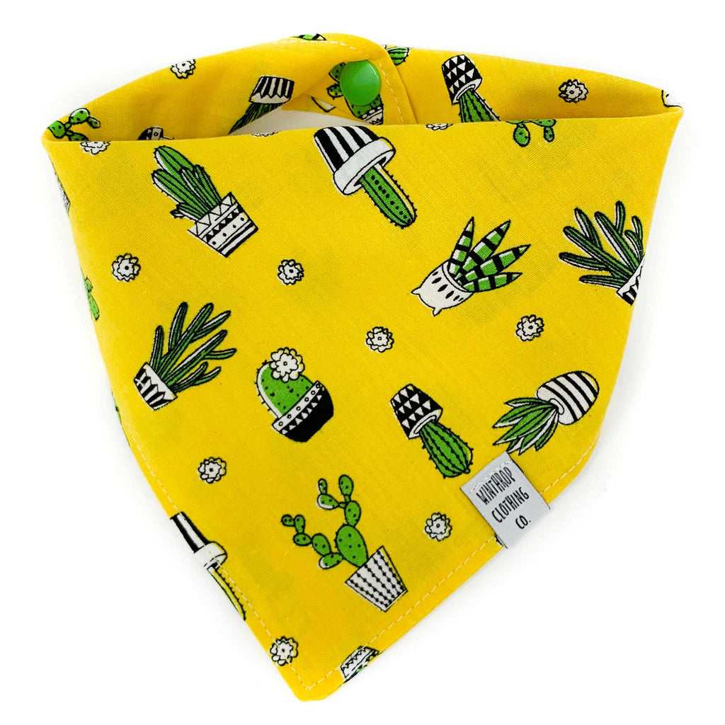 Snap-on Dog Bandana in Yellow Cactus (FINAL SALE) Wear WINTHROP CLOTHING CO.   