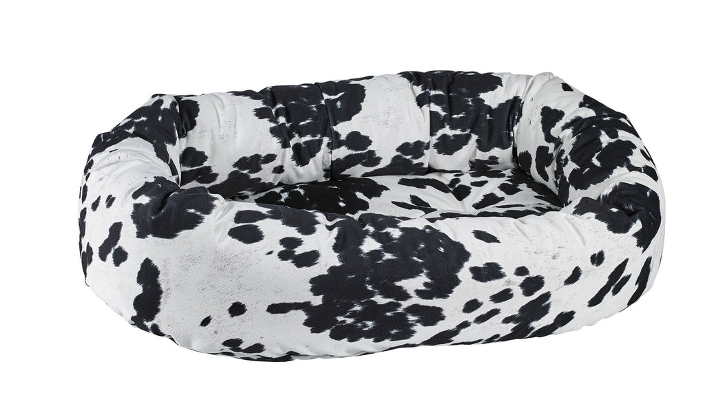 Donut Dog Bed (Direct-Ship) HOME BOWSER'S PET PRODUCTS Small Wrangler (Black & White Cow Print) 